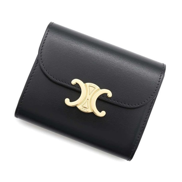 Celine Flap Wallet Tri Triomphe Black - Picture 1 of 8